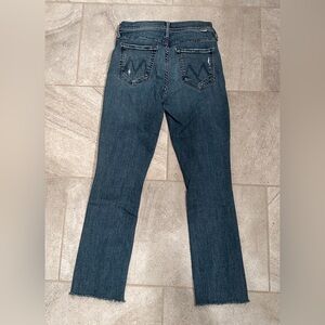 Mother Mid Rise Dazzler Ankle Fray in Weekend Warrior Wash